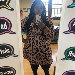 Pale pink animal print dress